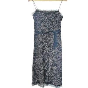 Vintage Y2K Fairy Grunge Whimsigoth Coquette Dark Romantic Lace Slipdress Size S